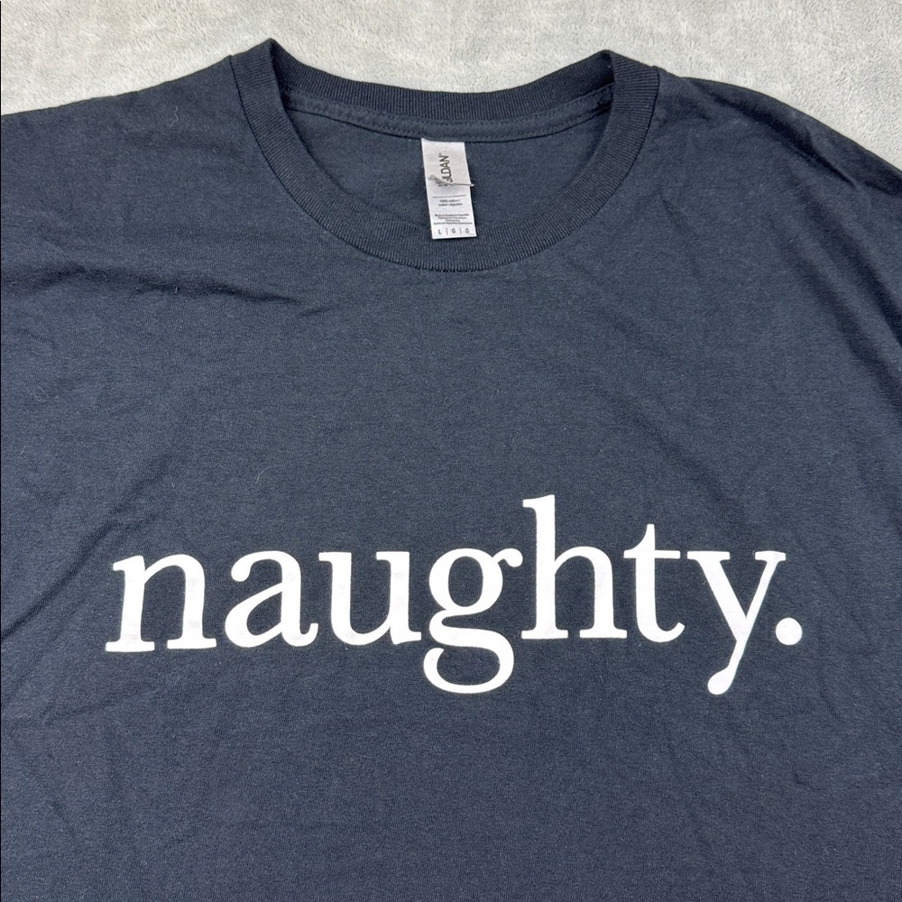 Black 'Naughty' Men's T-Shirt